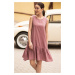 armonika Women's Pale Pink Sleeveless Frilly Skirt Dress