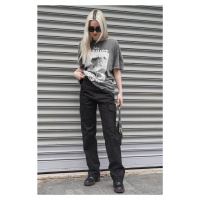 Madmext Black Pocket Detailed Cargo Trousers