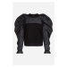 Mikina karl lagerfeld organza sleeve sweatshirt black