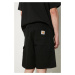 Džínové šortky Carhartt WIP Single Knee Short pánské, černá barva, I027942.8902