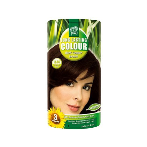 HENNAPLUS Přírodní barva na vlasy TMAVĚ MĚDĚNÁ HNĚDÁ 3.44, 100 ml