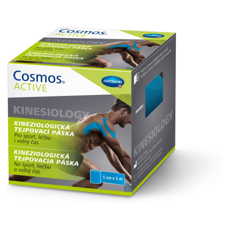 Cosmos Active Kinesiology 5 cm x 5 m tejpovací páska 1 ks modrá COSMOS COMFORT