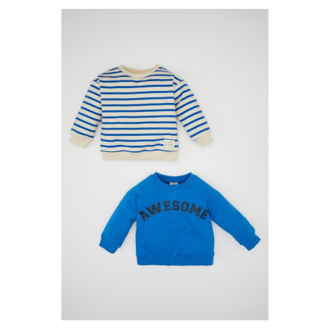 DEFACTO Baby Boy Crew Neck Printed 2-Pack Sweatshirt