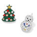 Éternelle Vánoční náušnice se zirkony Sněhulák a vánoční stromeček E1400/MCK Zlatá