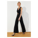 Trendyol Black Wide Leg Window Detailed Maxi Woven Jumpsuit