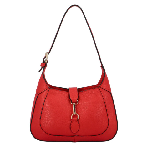 Elegantní dámská kožená kabelka přes rameno Rebeka, červená Delami Vera Pelle