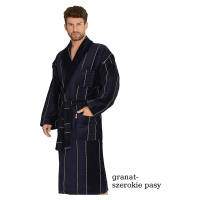 Bathrobe De Lafense 803 M-2XL men's navy blue - wide belts 089