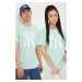 Bavlněné tričko 47brand Mlb New York Yankees zelená barva, s potiskem
