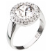 Stříbrný prsten s krystaly Swarovski kulatý bílý 35026.1