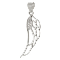 Stříbrný přívěšek andělské křídlo se zirkony STRZ0814F