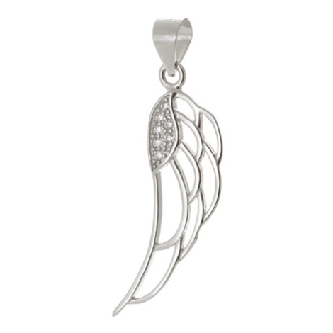Stříbrný přívěšek andělské křídlo se zirkony STRZ0814F Ego Fashion