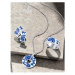Masivní stříbrný set modrý ornament FanTurra