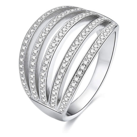 OLIVIE Stříbrný široký prsten 5140