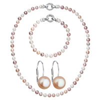 Evolution Group Sada stříbrných šperků z barevných říčních perel AG SADA 2