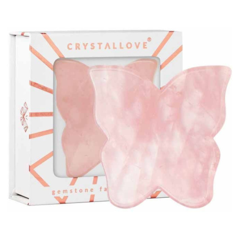 Crystallove Butterfly Rose Quartz Gua Sha Masážní Válec 1 kus