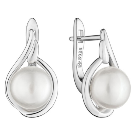 Gaura Pearls Stříbrné náušnice s bílou perlou Alba, stříbro 925/1000 SK24104EL/W Stříbrná Bílá
