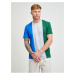 Zeleno-modro-šedé pánské tričko Lacoste - Pánské