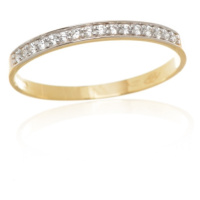 Dámský prsten ze žlutého zlata se zirkony PR0563F + DÁREK ZDARMA