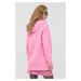 Mikina Pinko dámská, růžová barva, s kapucí, s aplikací