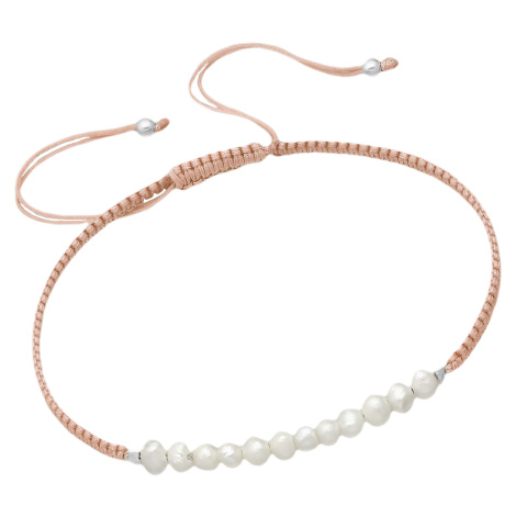 Bangles.cz Náramek Fresh Pearls lite peach & šňůrka 1832