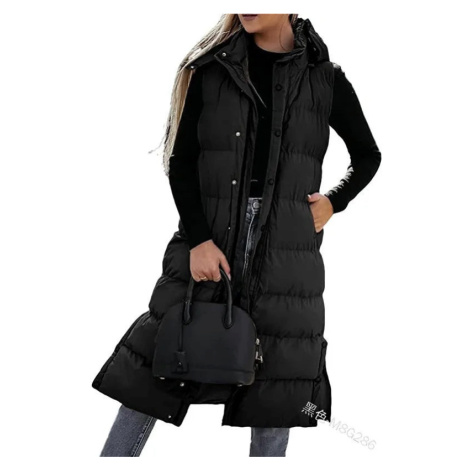 Dlouhá prošívaná vesta na zimu