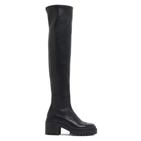 Kožené kozačky Giuseppe Zanotti Martini dámské, černá barva, na podpatku, I480002.001