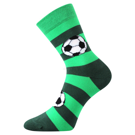 Ponožky Boma Arnold Fotbalové míče - zelená s pruhy