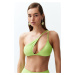 Trendyol Green One-Shoulder Cut Out/Windowed Bikini Top