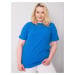 Námořnická modrá halenka plus size s pruhy