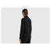 Benetton, Black Turtleneck Sweater In Cashmere And Wool Blend