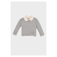 DEFACTO Baby Girl Baby Collar Buttoned Soft Furry Striped Sweatshirt