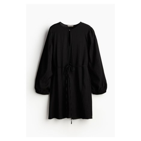 H & M - Šaty's vázacím páskem - černá H&M