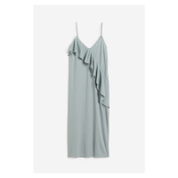 H & M - Šaty slip dress's volánky - tyrkysová