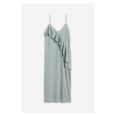 H & M - Šaty slip dress's volánky - tyrkysová H&M
