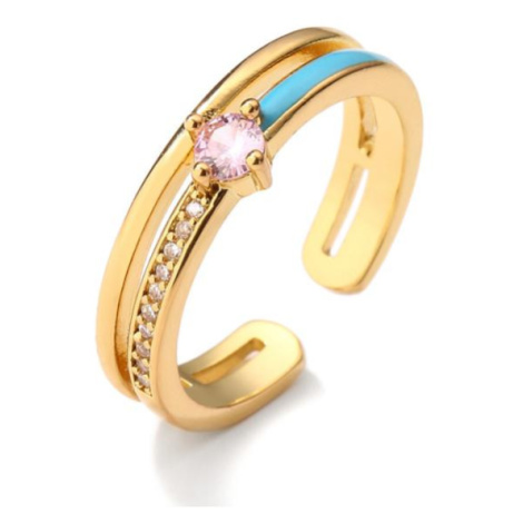 Zlatý dámský prsten z chirurgické oceli ECARLA
