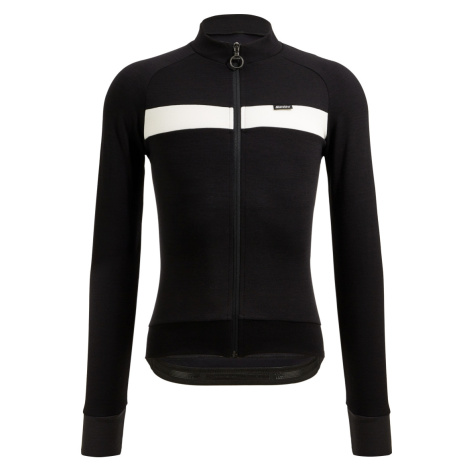 SANTINI Cyklistický dres s dlouhým rukávem zimní - ADAPT WOOL - černá