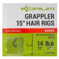 Korum návazec grappler 15” hair rigs barbed 38 cm - velikost háčku 14 průměr 0,23 mm nosnost 8 l