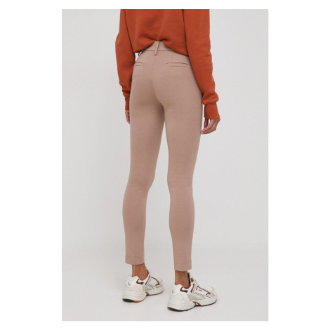 Kalhoty XT Studio dámské, béžová barva, přiléhavé, high waist