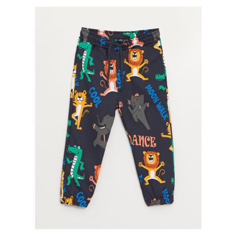 LC Waikiki Baby Boy Jogger Tracksuit Bottoms with an Elastic Printed Waist.