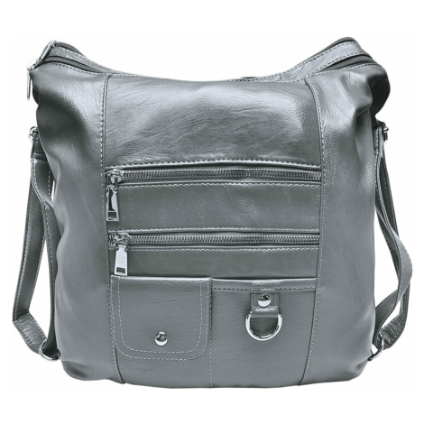 Středně šedý kabelko-batoh 2v1 s kapsami Tapple