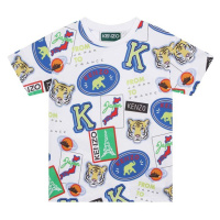 Dětské bavlněné tričko Kenzo Kids bílá barva