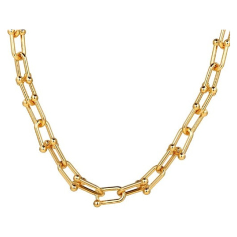 Camerazar Dámský náhrdelník Choker z bižuterního kovu, zlatý, délka 46+5 cm, tloušťka článků 6 m