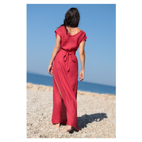 Dlouhé 100% lněné šaty Lotika