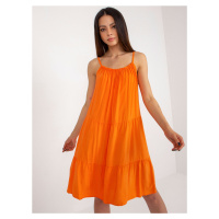 Oranžové letní šaty z viskózy OCH BELLA