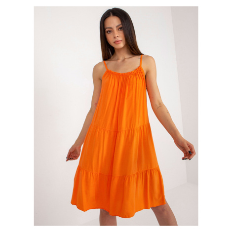 Oranžové letní šaty z viskózy OCH BELLA Fashionhunters