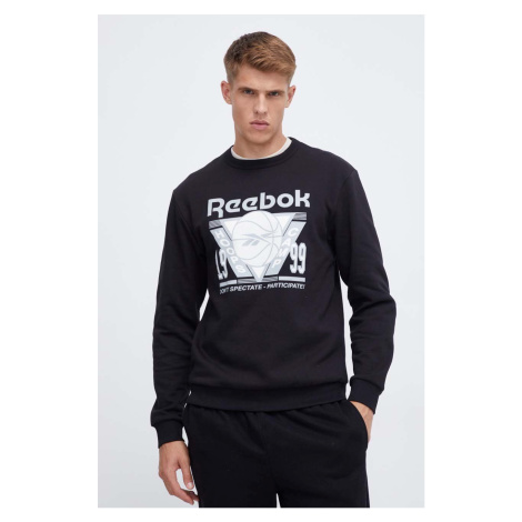 Mikina Reebok Classic Basketball pánská, černá barva, s potiskem