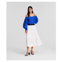 Sukně karl lagerfeld embroidery skirt bílá