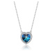 GRACE Silver Jewellery Stříbrný náhrdelník Swarovski Elements Angela Blue - stříbro 925/1000 NH-