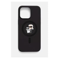 Obal na telefon Karl Lagerfeld iPhone 15 Pro Max 6.7 černá barva, KLHMP15XSCMKCRHK