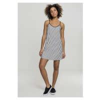 Dámské šaty // Urban classics Ladies Striped Pleated Slip Dress white/black